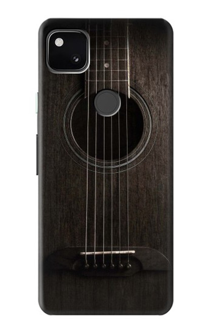 W3834 Old Woods Black Guitar Hülle Schutzhülle Taschen und Leder Flip für Google Pixel 4a