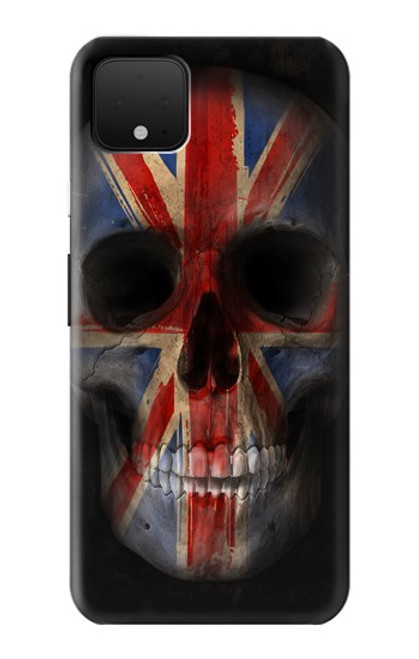 W3848 United Kingdom Flag Skull Hülle Schutzhülle Taschen und Leder Flip für Google Pixel 4