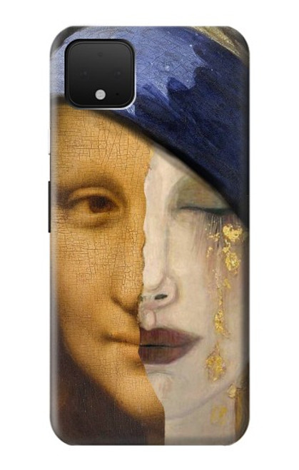 W3853 Mona Lisa Gustav Klimt Vermeer Hülle Schutzhülle Taschen und Leder Flip für Google Pixel 4