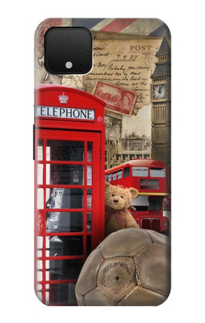 W3856 Vintage London British Hülle Schutzhülle Taschen und Leder Flip für Google Pixel 4