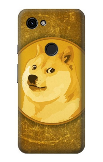 W3826 Dogecoin Shiba Hülle Schutzhülle Taschen und Leder Flip für Google Pixel 3a