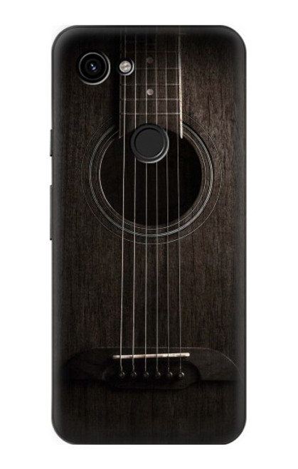 W3834 Old Woods Black Guitar Hülle Schutzhülle Taschen und Leder Flip für Google Pixel 3a