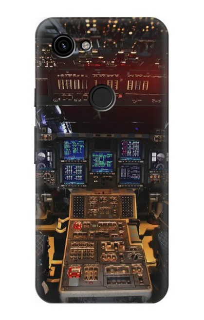 W3836 Airplane Cockpit Hülle Schutzhülle Taschen und Leder Flip für Google Pixel 3a
