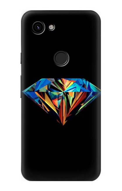 W3842 Abstract Colorful Diamond Hülle Schutzhülle Taschen und Leder Flip für Google Pixel 3a