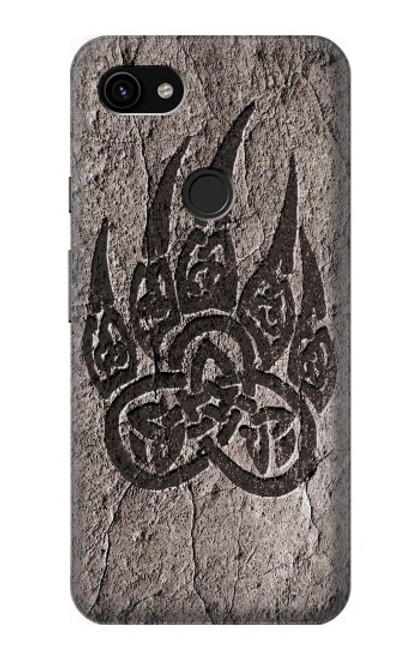 W3832 Viking Norse Bear Paw Berserkers Rock Hülle Schutzhülle Taschen und Leder Flip für Google Pixel 3a XL