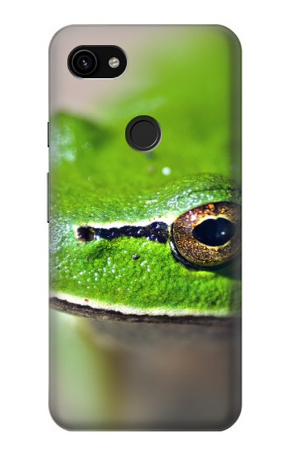 W3845 Green frog Hülle Schutzhülle Taschen und Leder Flip für Google Pixel 3a XL