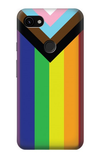 W3846 Pride Flag LGBT Hülle Schutzhülle Taschen und Leder Flip für Google Pixel 3a XL