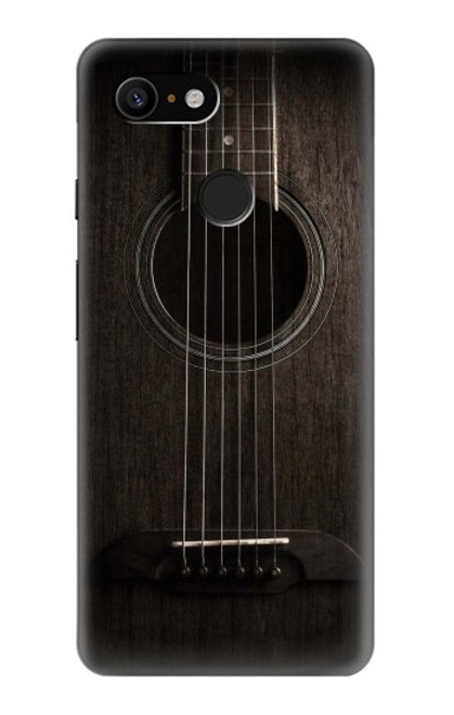 W3834 Old Woods Black Guitar Hülle Schutzhülle Taschen und Leder Flip für Google Pixel 3