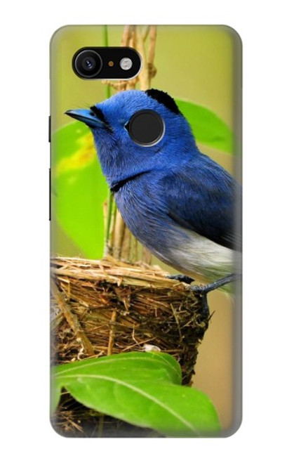 W3839 Bluebird of Happiness Blue Bird Hülle Schutzhülle Taschen und Leder Flip für Google Pixel 3