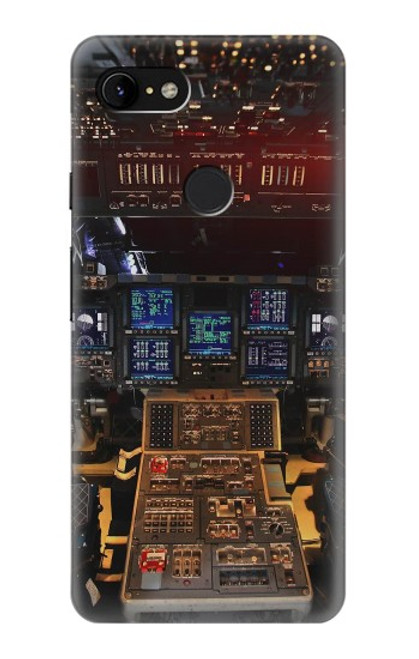 W3836 Airplane Cockpit Hülle Schutzhülle Taschen und Leder Flip für Google Pixel 3 XL