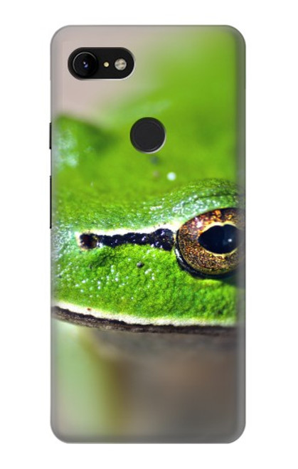 W3845 Green frog Hülle Schutzhülle Taschen und Leder Flip für Google Pixel 3 XL