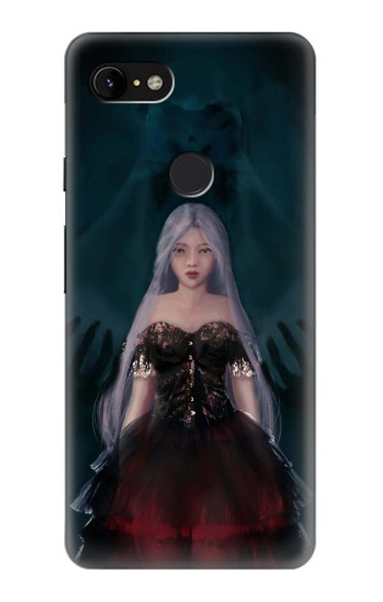 W3847 Lilith Devil Bride Gothic Girl Skull Grim Reaper Hülle Schutzhülle Taschen und Leder Flip für Google Pixel 3 XL
