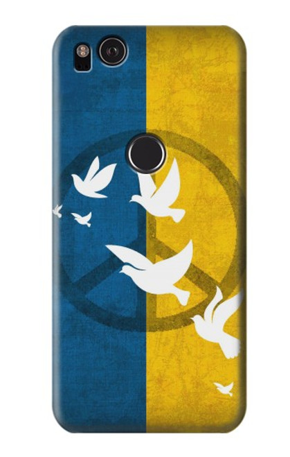 W3857 Peace Dove Ukraine Flag Hülle Schutzhülle Taschen und Leder Flip für Google Pixel 2