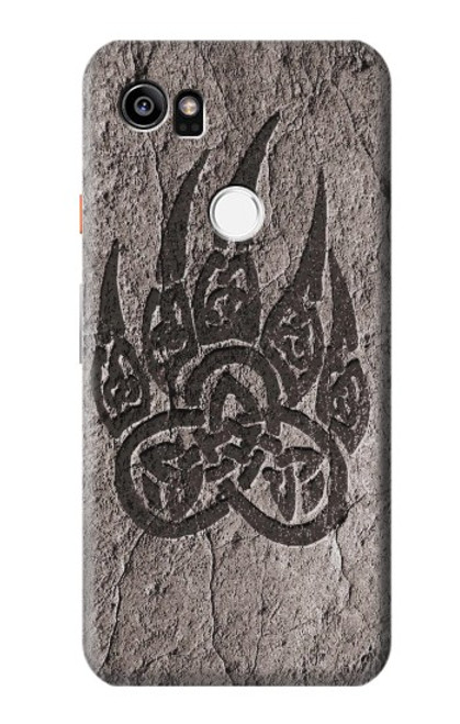 W3832 Viking Norse Bear Paw Berserkers Rock Hülle Schutzhülle Taschen und Leder Flip für Google Pixel 2 XL