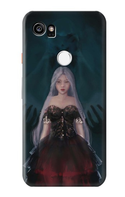 W3847 Lilith Devil Bride Gothic Girl Skull Grim Reaper Hülle Schutzhülle Taschen und Leder Flip für Google Pixel 2 XL