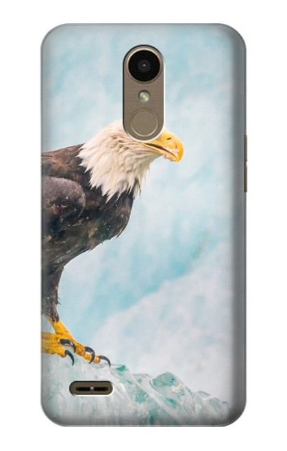 W3843 Bald Eagle On Ice Hülle Schutzhülle Taschen und Leder Flip für LG K10 (2018), LG K30