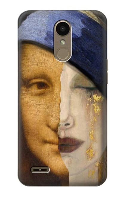 W3853 Mona Lisa Gustav Klimt Vermeer Hülle Schutzhülle Taschen und Leder Flip für LG K10 (2018), LG K30