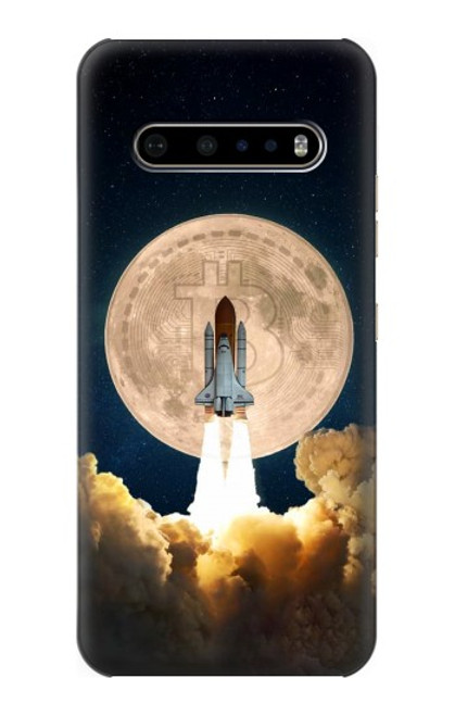 W3859 Bitcoin to the Moon Hülle Schutzhülle Taschen und Leder Flip für LG V60 ThinQ 5G