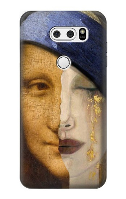 W3853 Mona Lisa Gustav Klimt Vermeer Hülle Schutzhülle Taschen und Leder Flip für LG V30, LG V30 Plus, LG V30S ThinQ, LG V35, LG V35 ThinQ