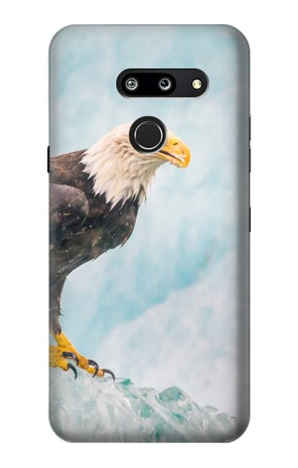 W3843 Bald Eagle On Ice Hülle Schutzhülle Taschen und Leder Flip für LG G8 ThinQ