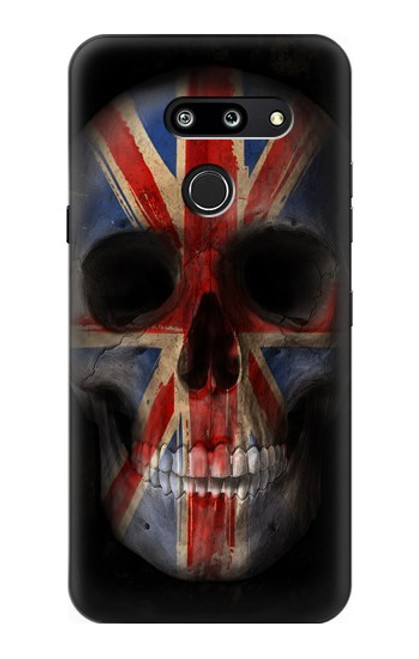 W3848 United Kingdom Flag Skull Hülle Schutzhülle Taschen und Leder Flip für LG G8 ThinQ