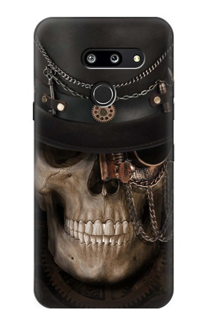 W3852 Steampunk Skull Hülle Schutzhülle Taschen und Leder Flip für LG G8 ThinQ