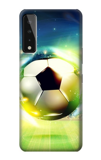 W3844 Glowing Football Soccer Ball Hülle Schutzhülle Taschen und Leder Flip für LG Stylo 7 5G