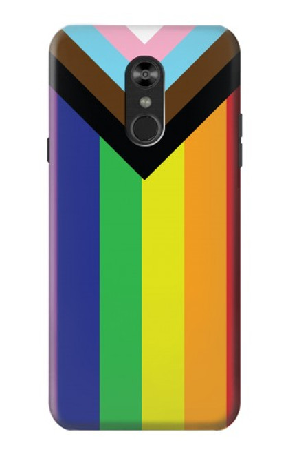 W3846 Pride Flag LGBT Hülle Schutzhülle Taschen und Leder Flip für LG Q Stylo 4, LG Q Stylus