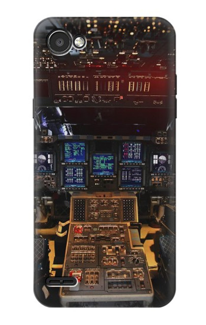 W3836 Airplane Cockpit Hülle Schutzhülle Taschen und Leder Flip für LG Q6