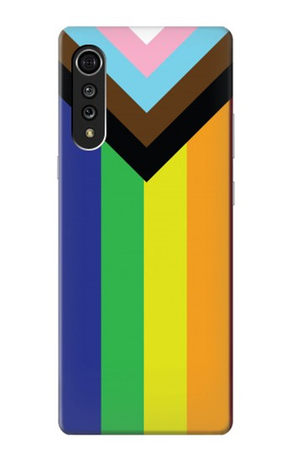 W3846 Pride Flag LGBT Hülle Schutzhülle Taschen und Leder Flip für LG Velvet