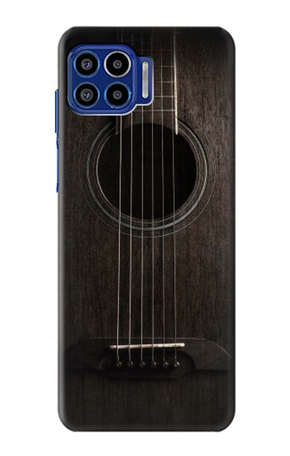 W3834 Old Woods Black Guitar Hülle Schutzhülle Taschen und Leder Flip für Motorola One 5G