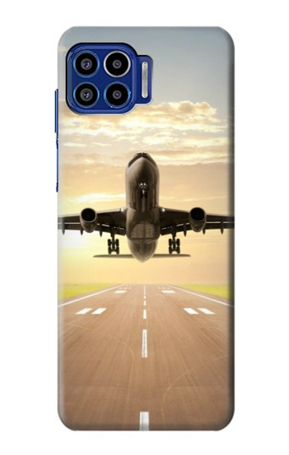 W3837 Airplane Take off Sunrise Hülle Schutzhülle Taschen und Leder Flip für Motorola One 5G