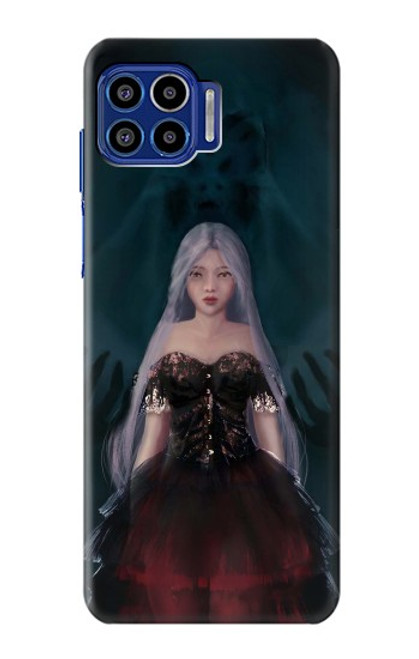 W3847 Lilith Devil Bride Gothic Girl Skull Grim Reaper Hülle Schutzhülle Taschen und Leder Flip für Motorola One 5G