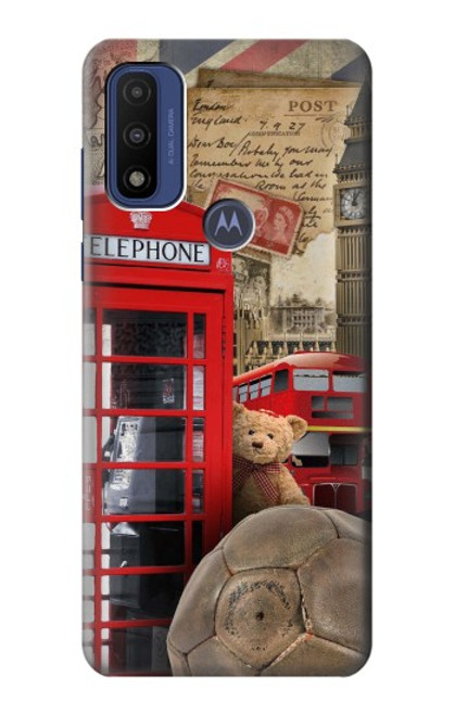 W3856 Vintage London British Hülle Schutzhülle Taschen und Leder Flip für Motorola G Pure