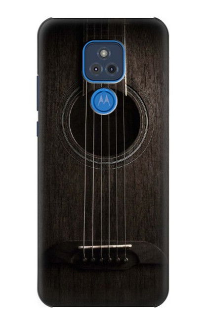 W3834 Old Woods Black Guitar Hülle Schutzhülle Taschen und Leder Flip für Motorola Moto G Play (2021)
