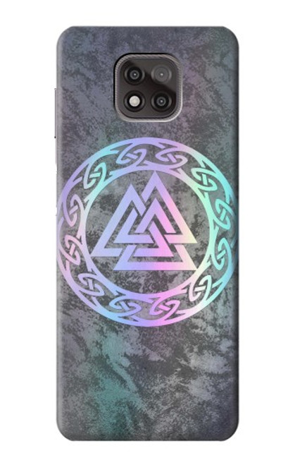 W3833 Valknut Odin Wotans Knot Hrungnir Heart Hülle Schutzhülle Taschen und Leder Flip für Motorola Moto G Power (2021)