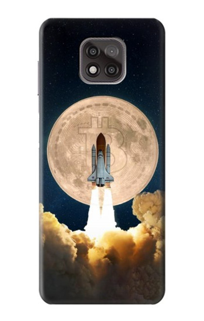 W3859 Bitcoin to the Moon Hülle Schutzhülle Taschen und Leder Flip für Motorola Moto G Power (2021)