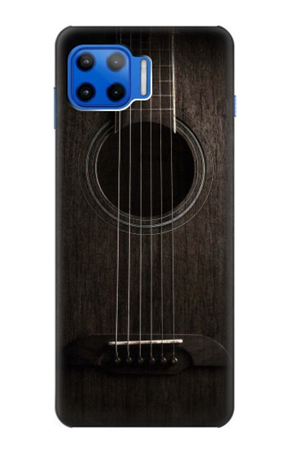 W3834 Old Woods Black Guitar Hülle Schutzhülle Taschen und Leder Flip für Motorola Moto G 5G Plus