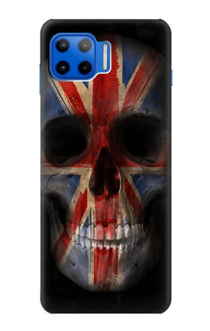 W3848 United Kingdom Flag Skull Hülle Schutzhülle Taschen und Leder Flip für Motorola Moto G 5G Plus