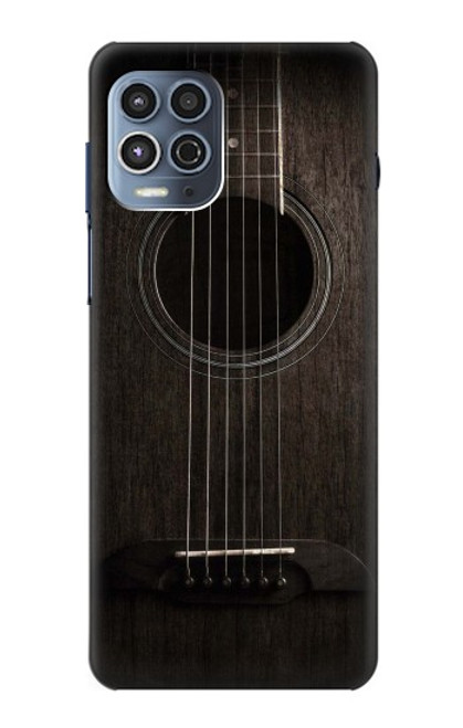 W3834 Old Woods Black Guitar Hülle Schutzhülle Taschen und Leder Flip für Motorola Moto G100