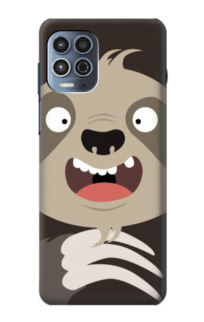 W3855 Sloth Face Cartoon Hülle Schutzhülle Taschen und Leder Flip für Motorola Moto G100