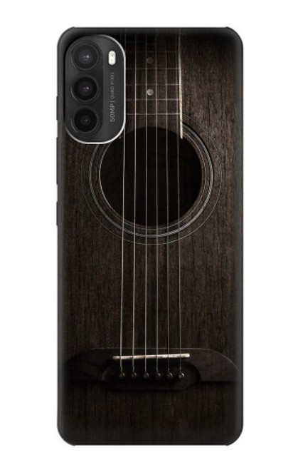 W3834 Old Woods Black Guitar Hülle Schutzhülle Taschen und Leder Flip für Motorola Moto G71 5G