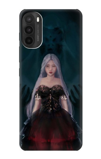 W3847 Lilith Devil Bride Gothic Girl Skull Grim Reaper Hülle Schutzhülle Taschen und Leder Flip für Motorola Moto G71 5G