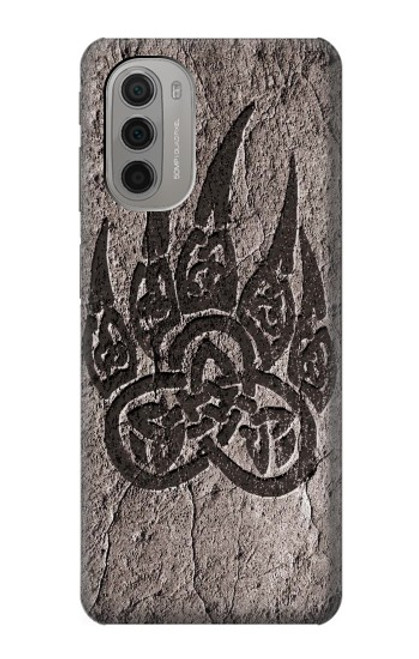 W3832 Viking Norse Bear Paw Berserkers Rock Hülle Schutzhülle Taschen und Leder Flip für Motorola Moto G51 5G