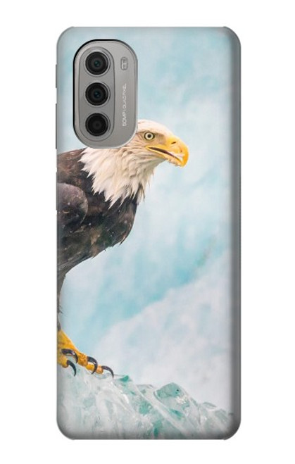 W3843 Bald Eagle On Ice Hülle Schutzhülle Taschen und Leder Flip für Motorola Moto G51 5G