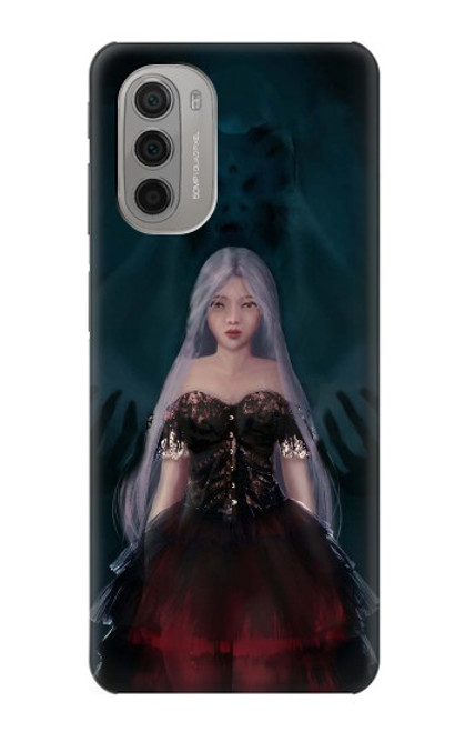 W3847 Lilith Devil Bride Gothic Girl Skull Grim Reaper Hülle Schutzhülle Taschen und Leder Flip für Motorola Moto G51 5G