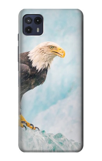 W3843 Bald Eagle On Ice Hülle Schutzhülle Taschen und Leder Flip für Motorola Moto G50 5G