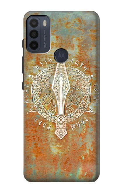 W3827 Gungnir Spear of Odin Norse Viking Symbol Hülle Schutzhülle Taschen und Leder Flip für Motorola Moto G50