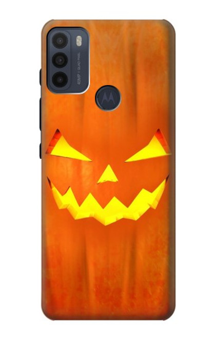 W3828 Pumpkin Halloween Hülle Schutzhülle Taschen und Leder Flip für Motorola Moto G50