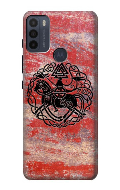 W3831 Viking Norse Ancient Symbol Hülle Schutzhülle Taschen und Leder Flip für Motorola Moto G50